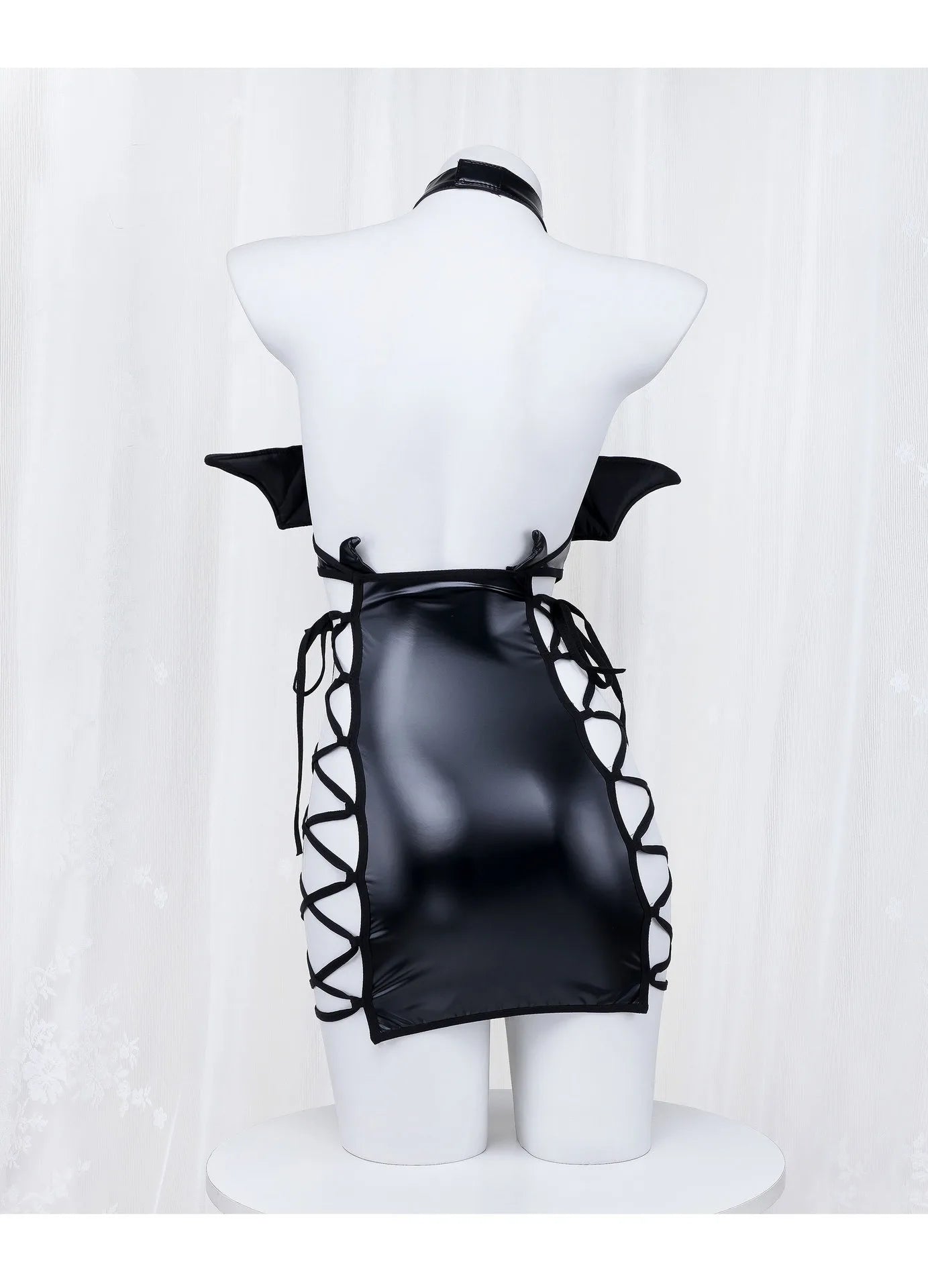 Faux Leather Cyber Devil Girl Cosplay & Party Outfit