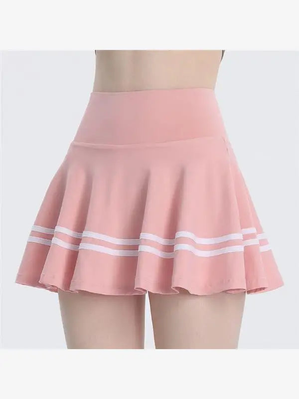 High Waist Yoga Pants Skirt High Waist Running Badminton Qui Dry Pleated Skirt Fake Two-Piece Sportswear for Women