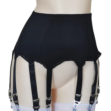 High Waist Garter Belt with 8 Straps | Secure Suspender Belt for Stockings