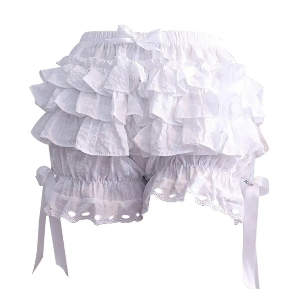 Fashion Pleated Safety Short Pants JK Cute Bloomers Vintage Bow Knot Petticoat Underpants Women