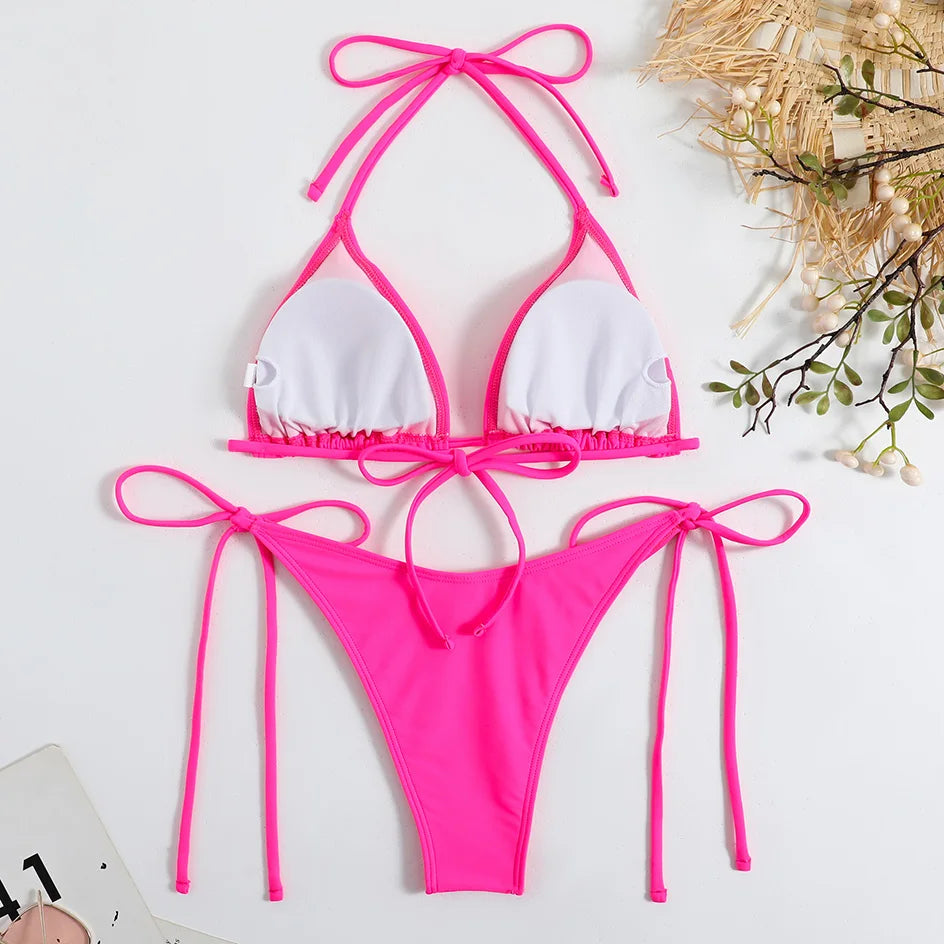Sexy Lace-Up Micro Bikini Set | Thong Swimwear