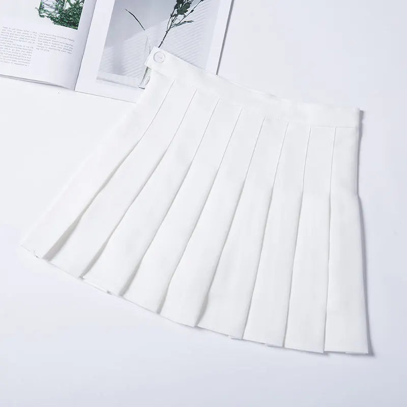 Pleated Skirt For Women 2023 Summer Grey Plaid  A-Line High Waist Mini Faldas Korean Style College Style Girl Black Short Skirts