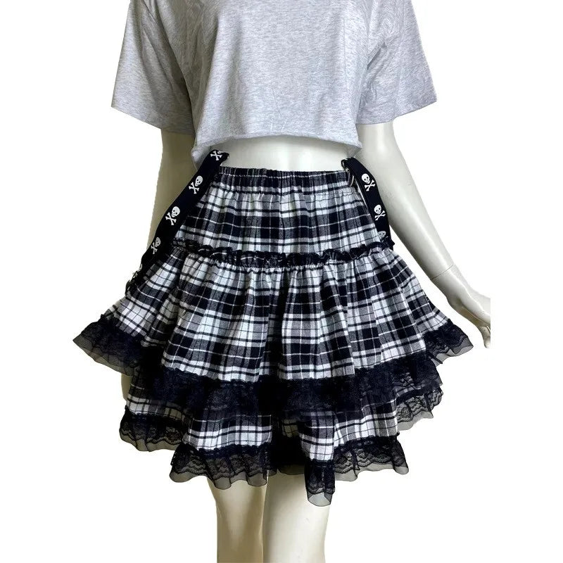 Gothic Punk Harajuku Lace Skirt | Cosplay & Party Style