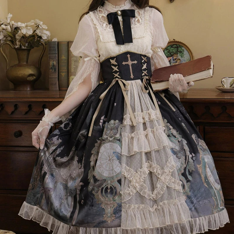 Victorian Gothic Kawaii Lolita Set | Butterfly Princess Dress