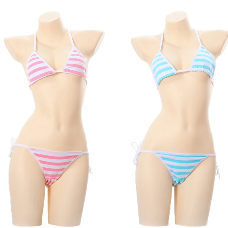 Kawaii Lolita Striped Bikini Lingerie | Adult Cosplay Set
