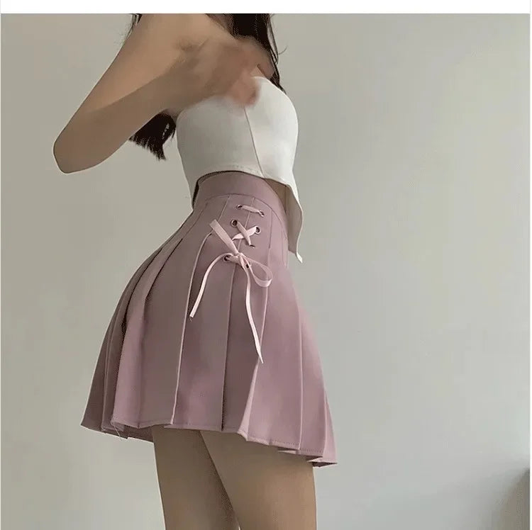 Spring Summer New High-Waisted Mini Dress Preppy Style Age-Reducing Slimming Anti-Exposure Pure Desire Versatile Plaid Skirt