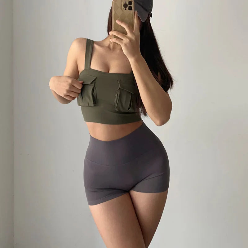 Hip-Lifting High-Waisted Yoga & Running Shorts