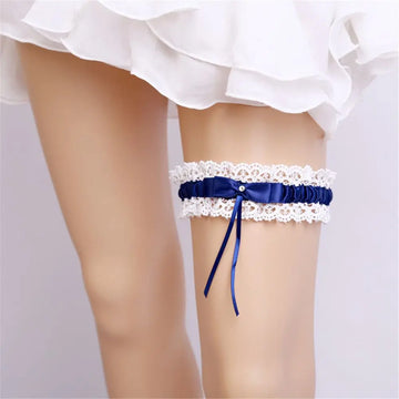 Girls Lace Bridal Garter | Bow Wedding Leg Accessory | Floral Elastic