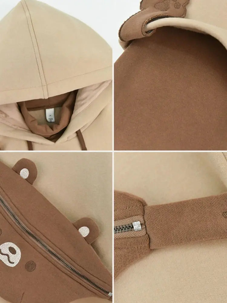MiiiiX Preppy Style Fake Two-piece Hooded Sweatshirt Women's Outerwears 2024 Autumn Patchwork Loose Cute Thicken Hoodies Top