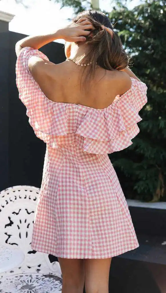 Chic Plaid One-Shoulder Mini Dress | Versatile All-Season Style