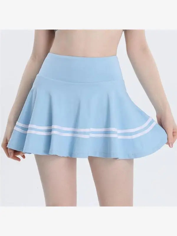 High Waist Yoga Pants Skirt High Waist Running Badminton Qui Dry Pleated Skirt Fake Two-Piece Sportswear for Women