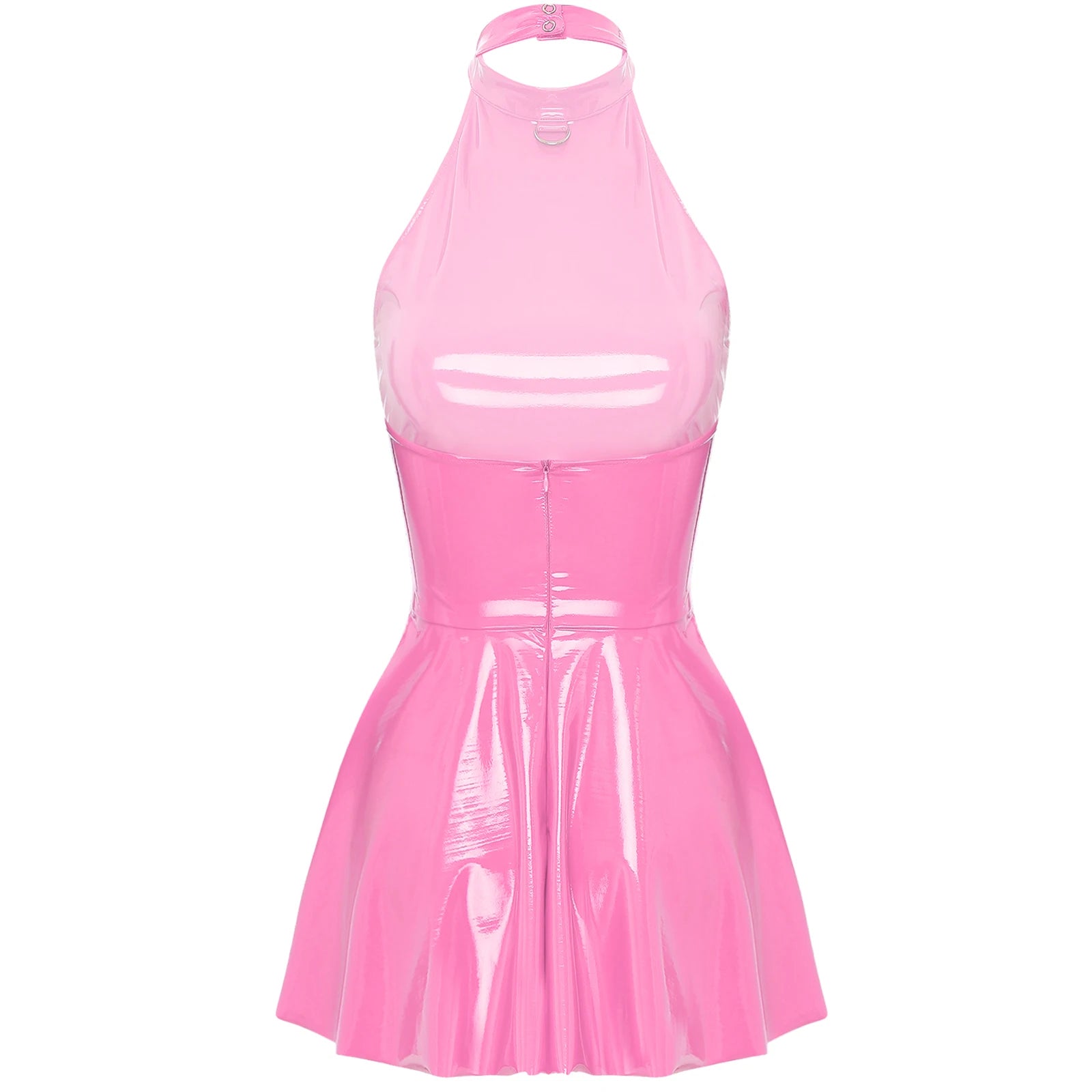 Wetlook Patent Leather Mini Dress | Sexy Club & Party Halter
