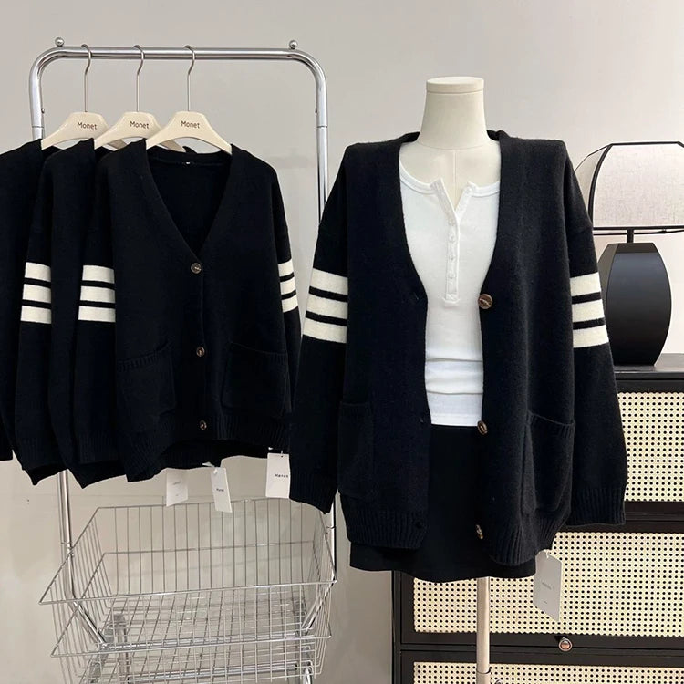 2025 autumn new slim small fragrant style casual and lazy style Korean version sweater jacket knitted cardigan women's top