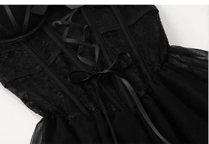 REBEYULI Sexy Lace Nightgown with Chest Cushion | Summer Comfort