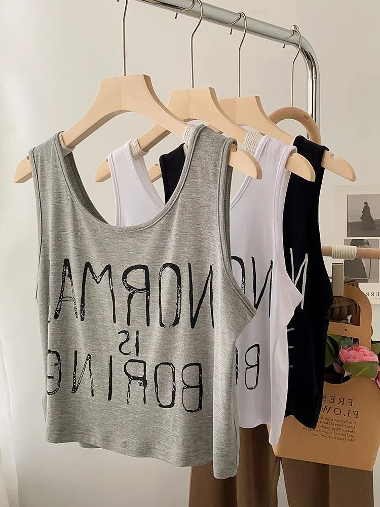 plus Size Women's Tank Top Loose Short Sleeveless Base Layer Slimming Trendy Ins Women's Fashion Summer Commute Style 2300 Po...