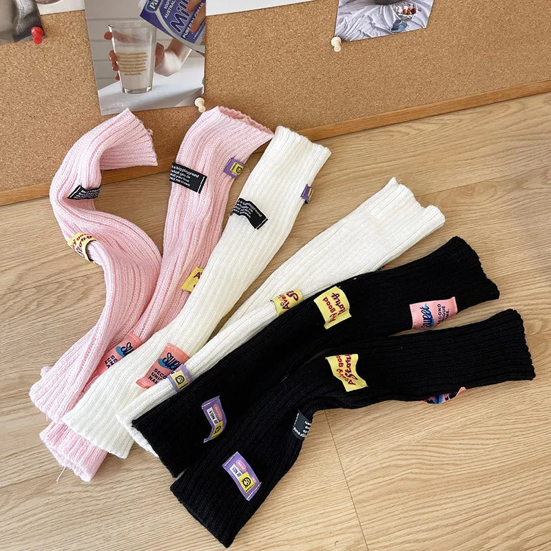 Kawaii Pink Thickened Knit Hand Sleeve Spice Girls Y2k Personalized Monogrammed Gloves Spring Warm Cover Up Fingerless Gloves