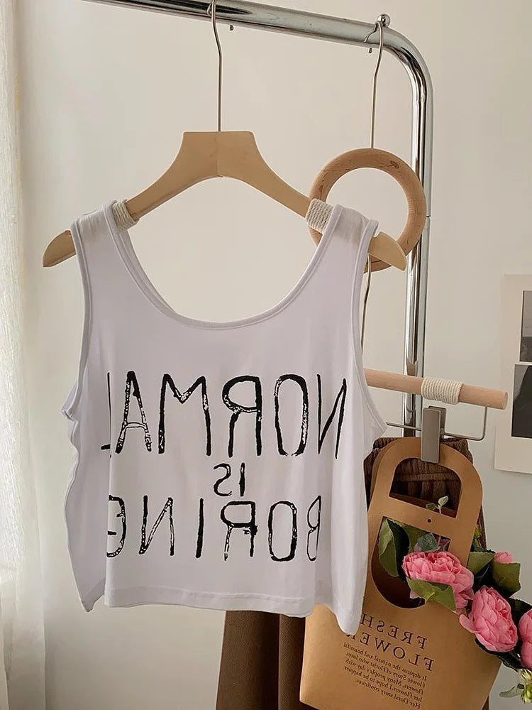 plus Size Women's Tank Top Loose Short Sleeveless Base Layer Slimming Trendy Ins Women's Fashion Summer Commute Style 2300 Po...