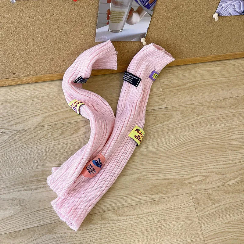 Kawaii Pink Thickened Knit Hand Sleeve Spice Girls Y2k Personalized Monogrammed Gloves Spring Warm Cover Up Fingerless Gloves