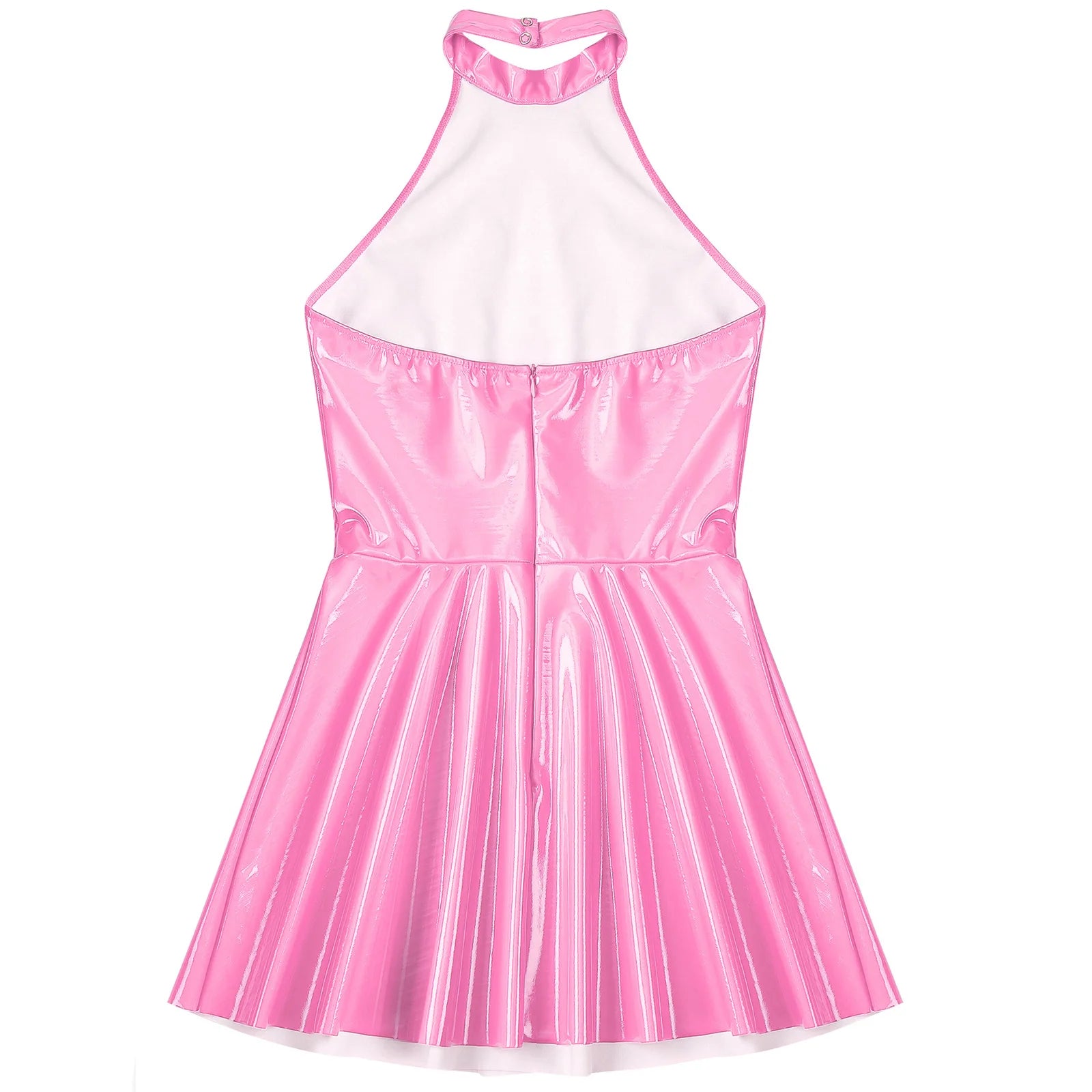 Wetlook Patent Leather Mini Dress | Sexy Club & Party Halter