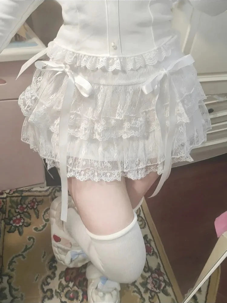 Gothic Y2k Elastic Waist Harajuku Y2k Short Skirt Women Hot Chick Chic Ruffle Subculture Skirts Design Retro Cake Skirt Lolita