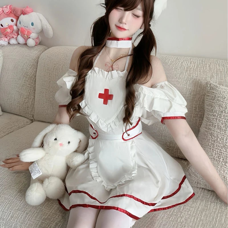 Sweet Heart Hollow Lolita Maid Cosplay Dress | Nurse Outfit Set