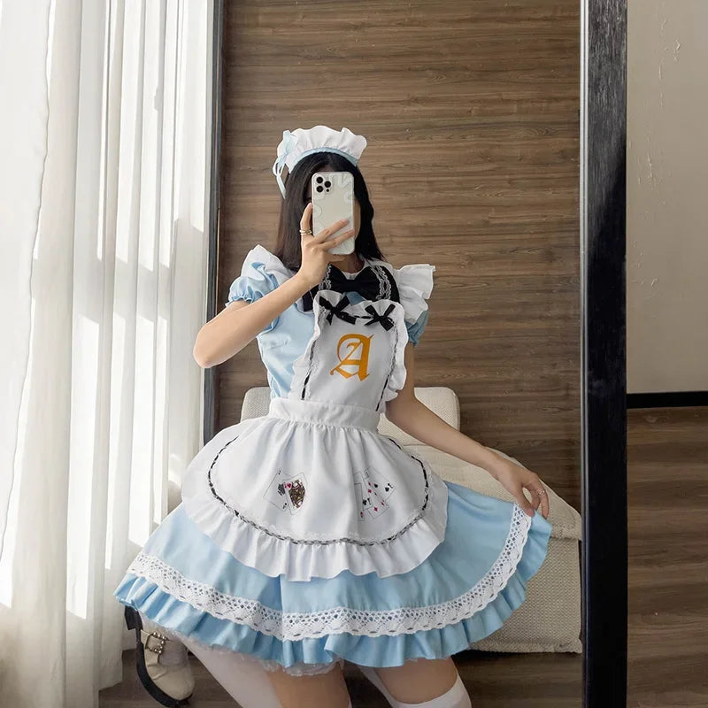 Alice Playing Cards Lolita Maid Cosplay Dress