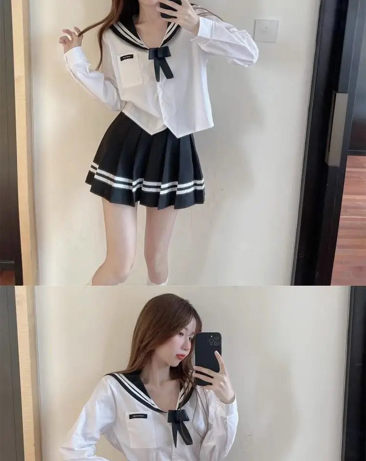 Korean Style Pleated  Skirt for Women Spring Summer New High Waist Striped A-Line Skirt Student Fashion Commute Style