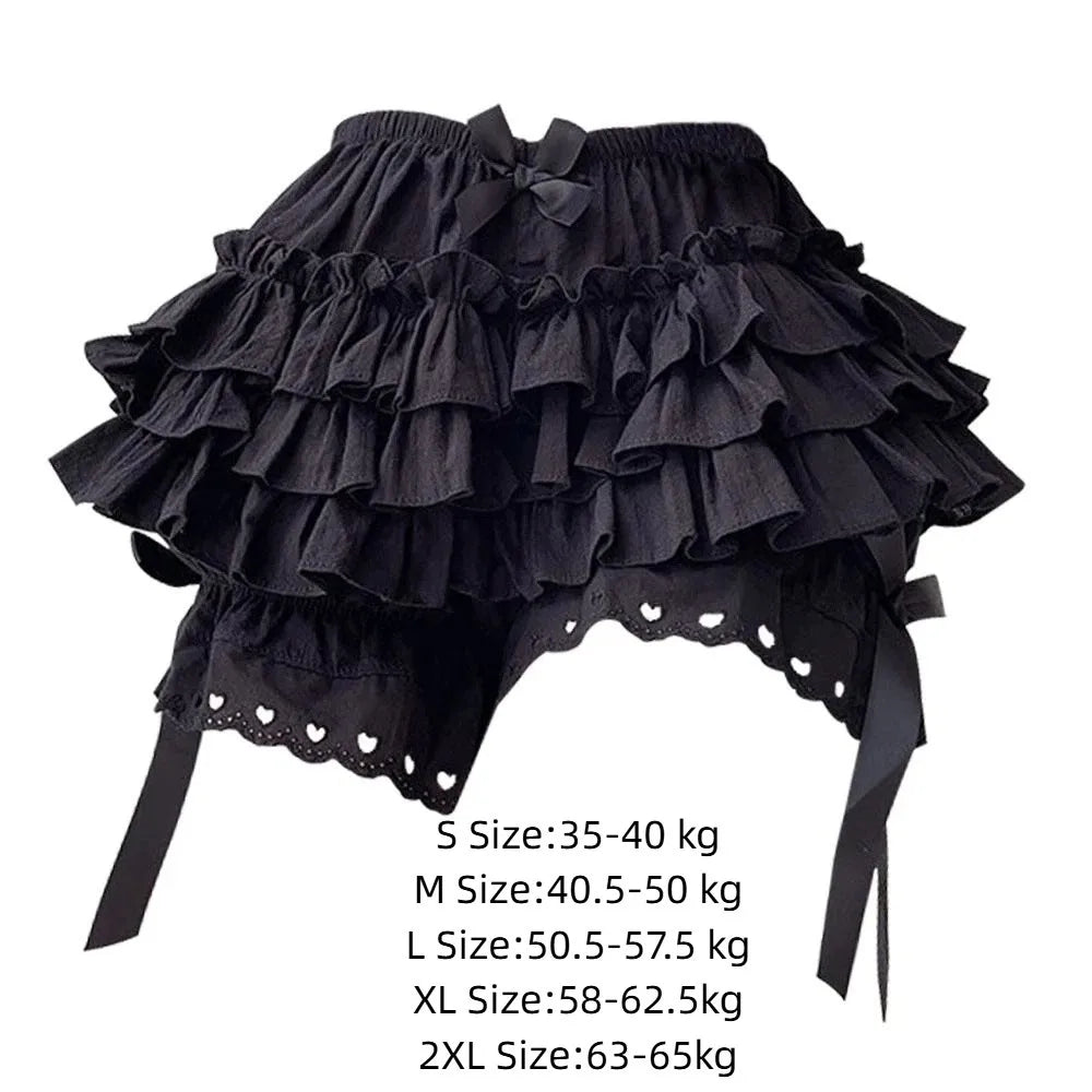 Fashion Pleated Safety Short Pants JK Cute Bloomers Vintage Bow Knot Petticoat Underpants Women
