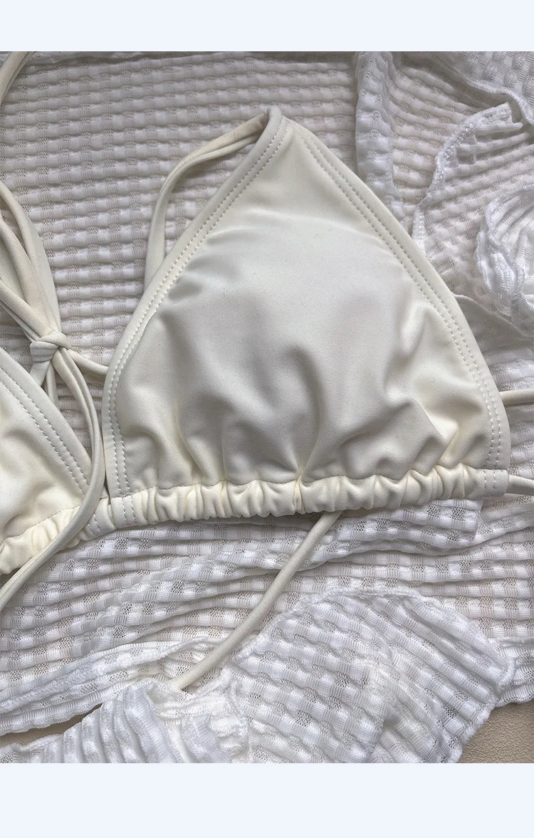 Women's Four-Piece Bikini - High-End Sexy Split Swimsuit-Premium Beach Vacation Hot Spring Swimwear for Pool Parties-Casual Use
