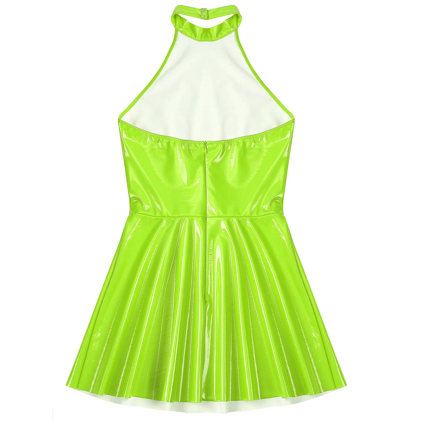 Wetlook Patent Leather Mini Dress | Sexy Club & Party Halter