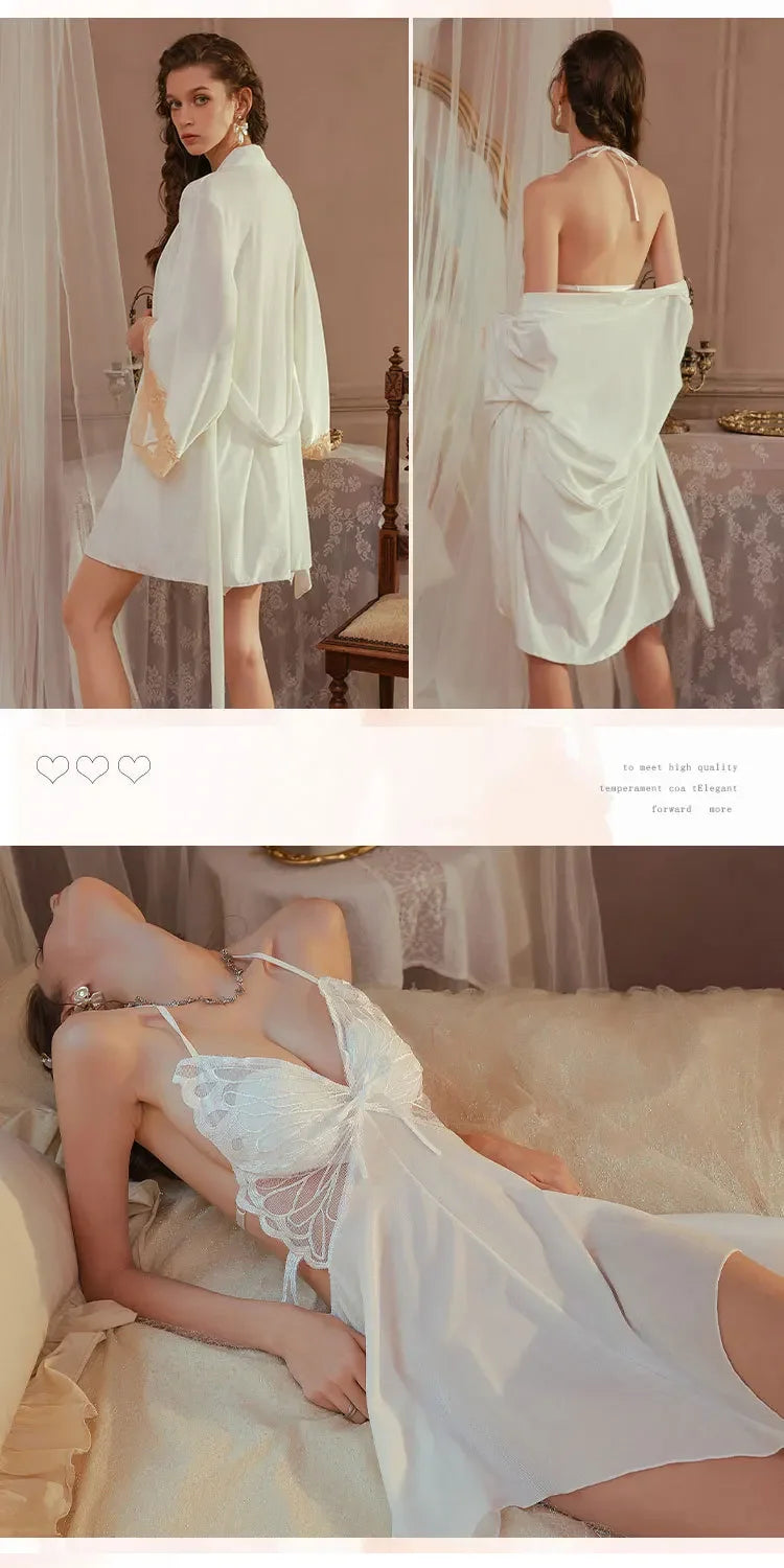 Sexy Backless Asymmetrical Nightgown | Butterfly Tie Sleep Dress