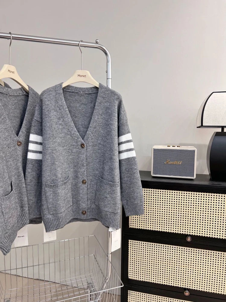 2025 autumn new slim small fragrant style casual and lazy style Korean version sweater jacket knitted cardigan women's top