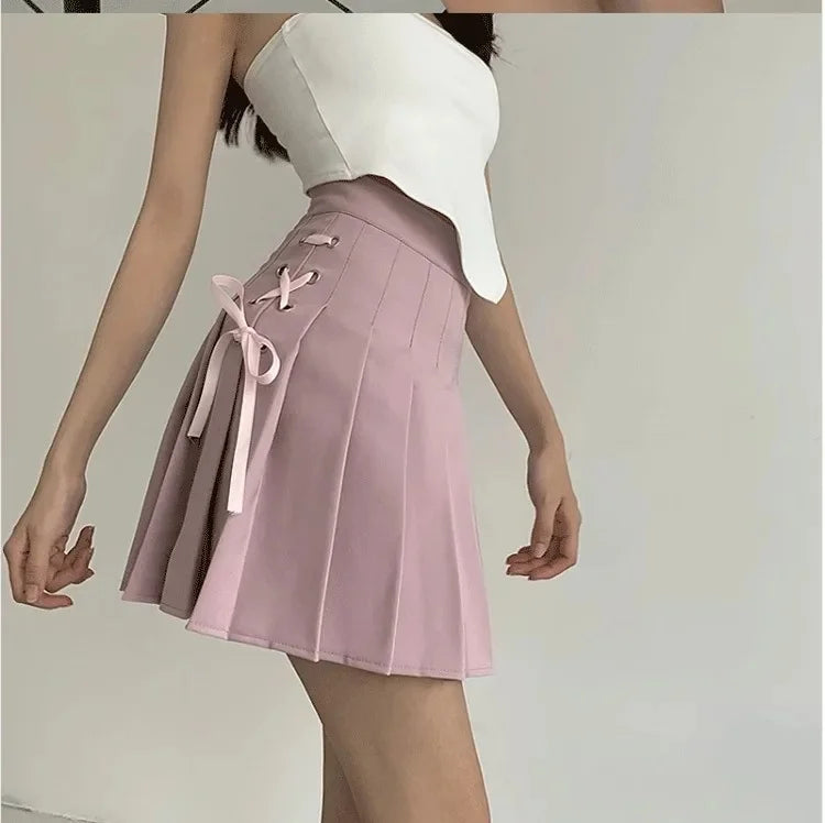 Spring Summer New High-Waisted Mini Dress Preppy Style Age-Reducing Slimming Anti-Exposure Pure Desire Versatile Plaid Skirt
