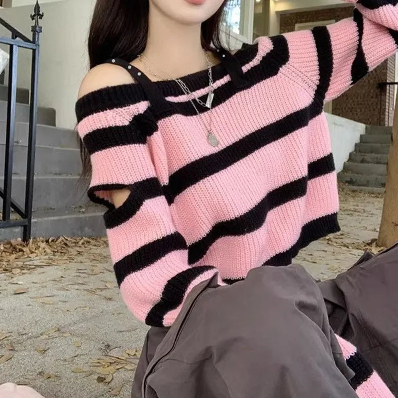 Sweet & Spicy Color Block Striped Knit Top | Long Sleeve