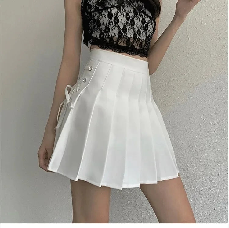 Spring Summer New High-Waisted Mini Dress Preppy Style Age-Reducing Slimming Anti-Exposure Pure Desire Versatile Plaid Skirt