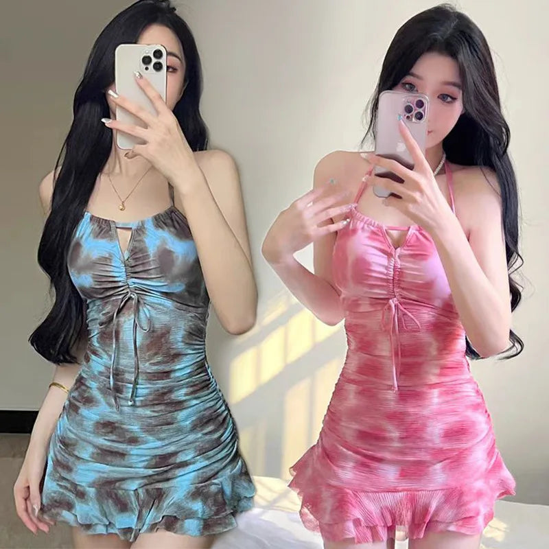 Japan Style Floral Ruffled Bikini Set - Padded Swimwear