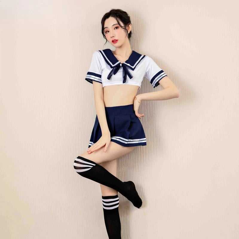 Erotic Lingerie Female Sexiness Passion Seduction Pajamas Plus Size Uniform Role-playing Student Nurse Uniform Seduction Set