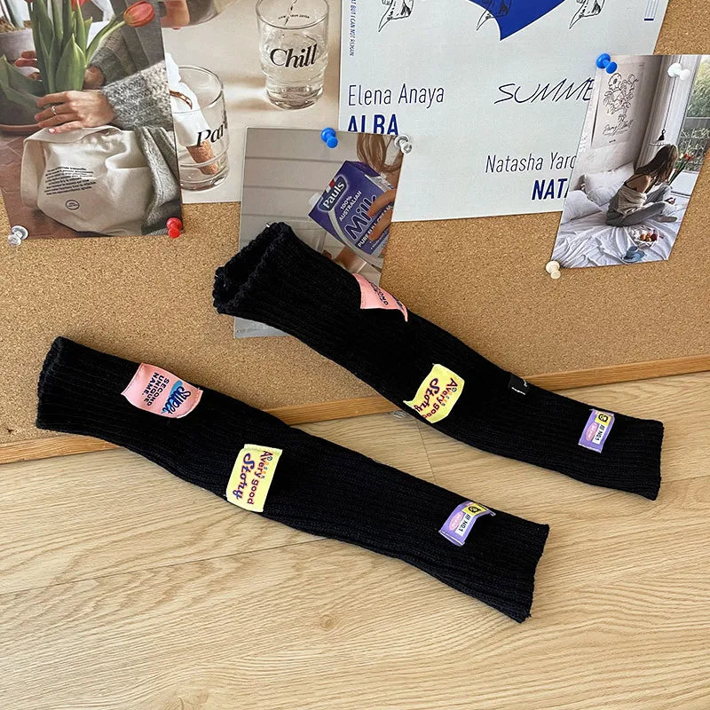 Kawaii Pink Thickened Knit Hand Sleeve Spice Girls Y2k Personalized Monogrammed Gloves Spring Warm Cover Up Fingerless Gloves