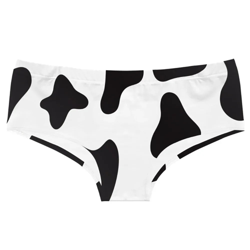 Sexy Women's Panties Low Waisted Push Up Wrap Hip Briefs Underwear Breathable Cow Fashion Lingerie Underpants Woman Clothing
