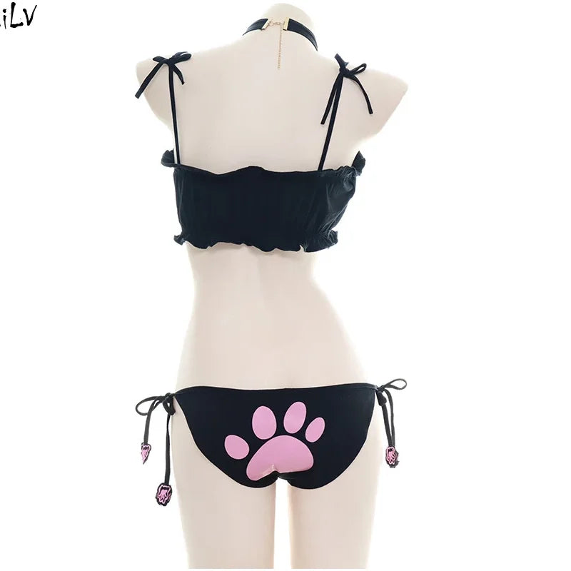 Kawaii Anime Cat Cosplay Lingerie Set | Sexy Bra & Panties