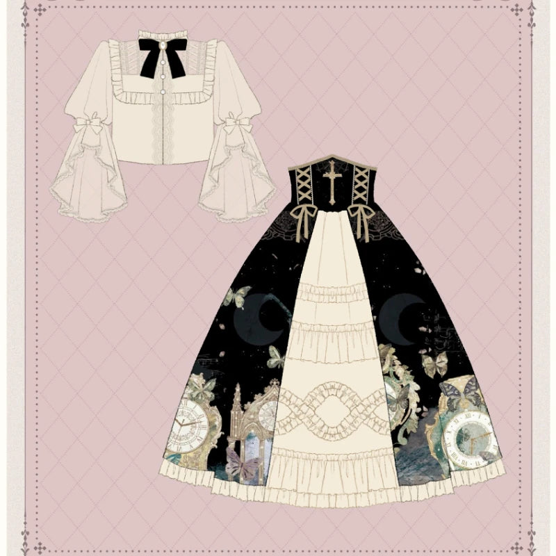 Victorian Gothic Kawaii Lolita Set | Butterfly Princess Dress
