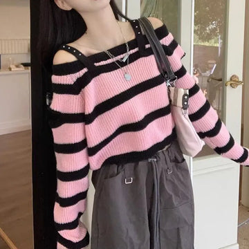 Sweet & Spicy Color Block Striped Knit Top | Long Sleeve
