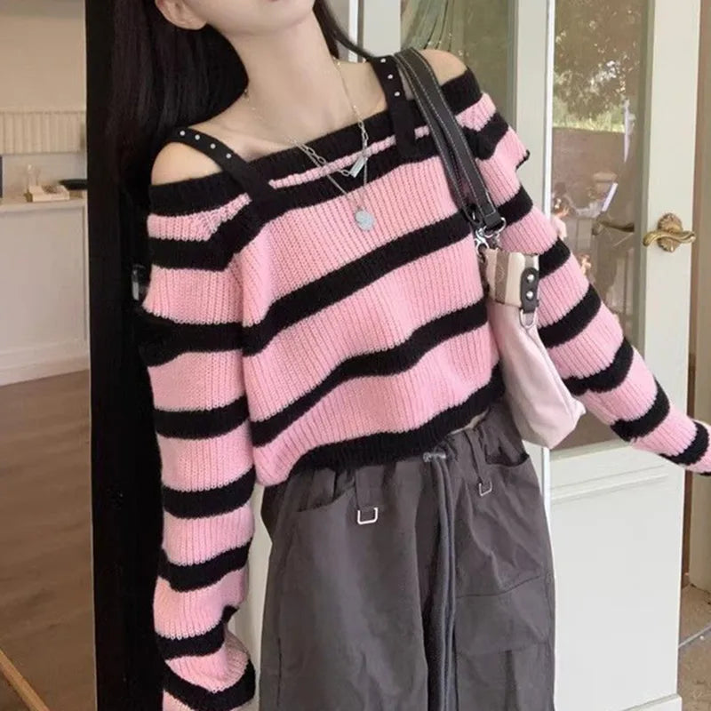Sweet & Spicy Color Block Striped Knit Top | Long Sleeve