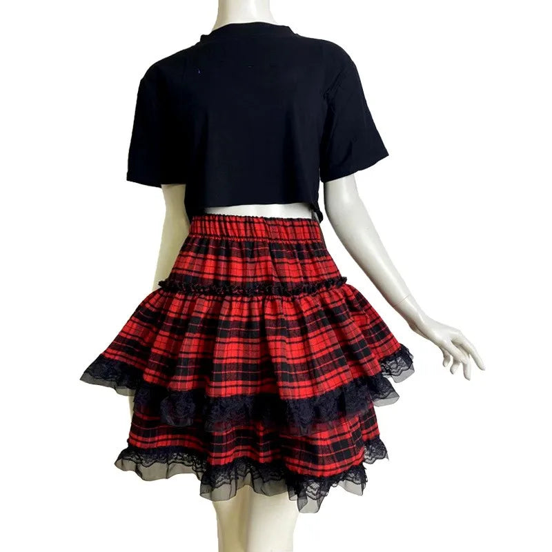 Gothic Punk Harajuku Lace Skirt | Cosplay & Party Style