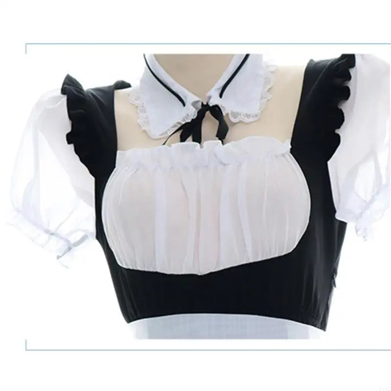 Black & White Lace Maid Cosplay Dress - Sexy Roleplay Uniform