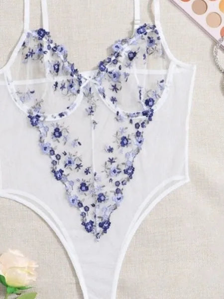 Lace Floral Embroidered Romper Jumpsuit | Sexy Streetwear Bodysuit