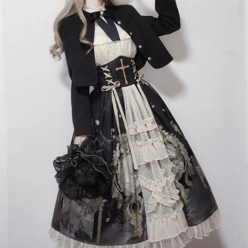 Victorian Gothic Kawaii Lolita Set | Butterfly Princess Dress