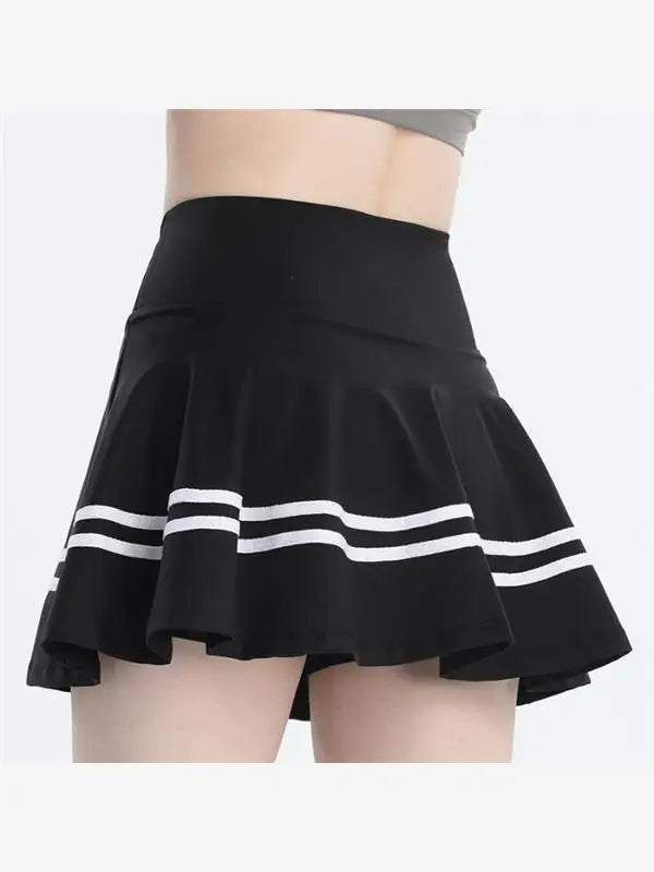 High Waist Yoga Pants Skirt High Waist Running Badminton Qui Dry Pleated Skirt Fake Two-Piece Sportswear for Women