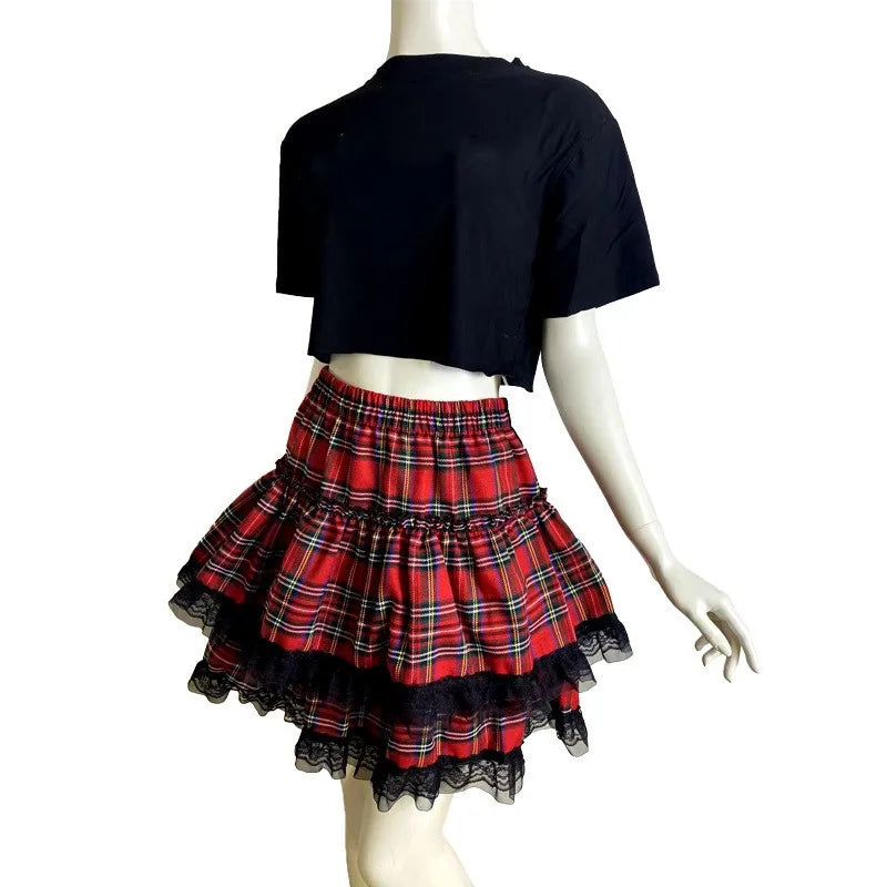 Gothic Punk Harajuku Lace Skirt | Cosplay & Party Style