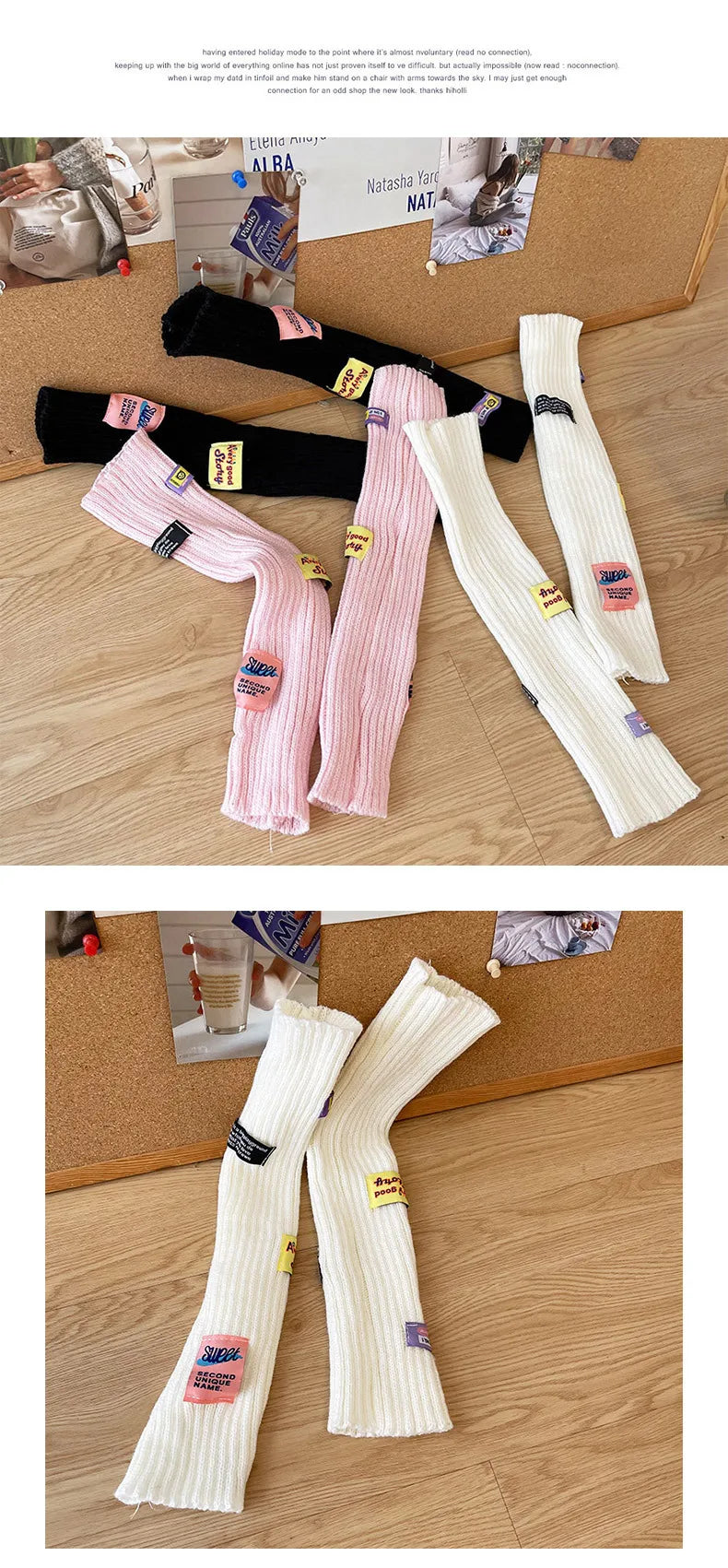 Kawaii Pink Thickened Knit Hand Sleeve Spice Girls Y2k Personalized Monogrammed Gloves Spring Warm Cover Up Fingerless Gloves